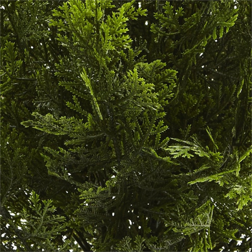 Nearly Natural Indoor/Outdoor 24" Cedar Artificial Bush in Green/Black