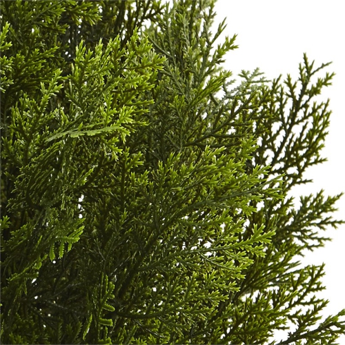 Nearly Natural Indoor/Outdoor 24" Cedar Artificial Bush in Green/Black
