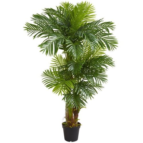 Nearly Natural 72" Hawaii Artificial Palm with Feather-Like Fronds - Green/Black