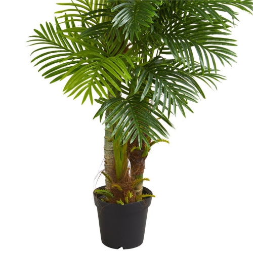Nearly Natural 72" Hawaii Artificial Palm with Feather-Like Fronds - Green/Black