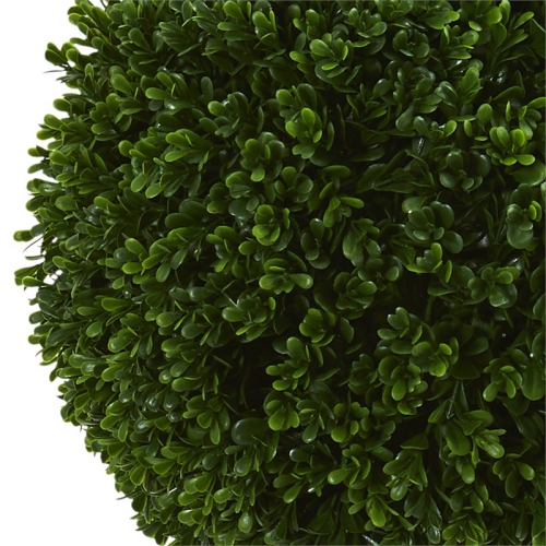 Indoor/Outdoor 42" Boxwood Double Ball Artificial Topiary Tree in Green/Black