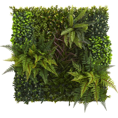 Indoor/Outdoor 29" x 29" Artificial Living Wall UV Resistant in Green