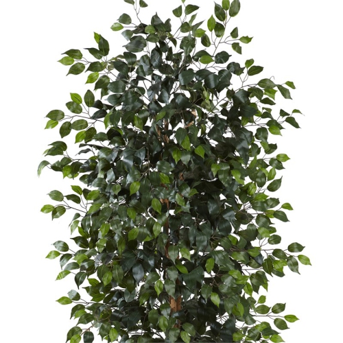 Nearly Natural 96" Ficus Tree with Over 1500 Leaves in Green/Black