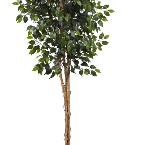 Nearly Natural 96" Ficus Tree with Over 1500 Leaves in Green/Black