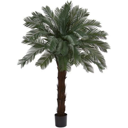 NEARLY NATURAL  Indoor/outdoor 72" Cycas Artificial Tree Uv Resistant Green/black