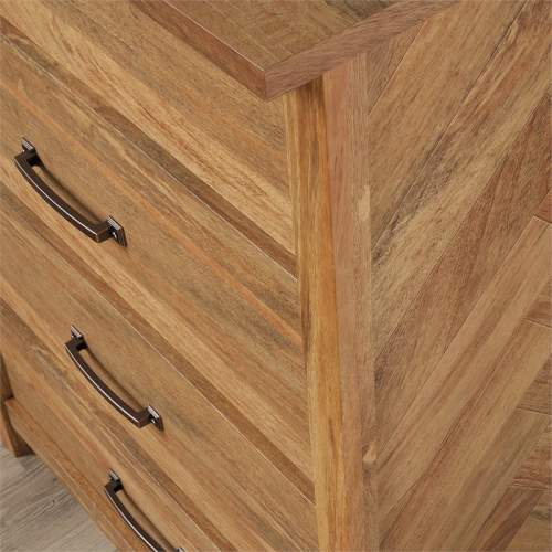 4 Piece Bedroom Set with Dresser Chest and 2 Nightstands in Sindoori Mango