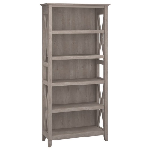 3 Piece Storage Office Set Bookshelf and 3 File Cabinet in Washed Gray
