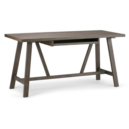 Atlin Designs 29.5" Modern Solid Wood Writing Office Desk in Wire Driftwood