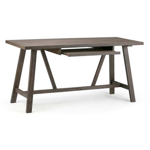 Atlin Designs 29.5" Modern Solid Wood Writing Office Desk in Wire Driftwood