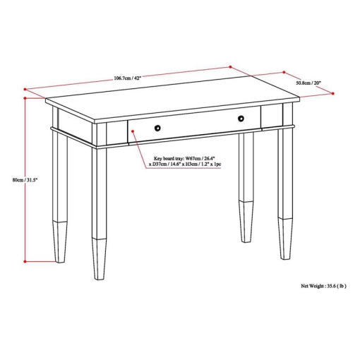 Atlin Designs Home Office Desk in Tobacco Brown