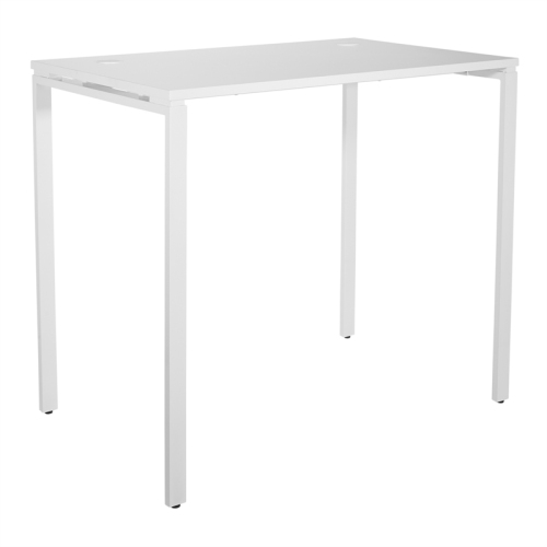 OSP HOME FURNISHINGS  42" High Writing Desk With Laminate Top And Finish Metal Legs In White