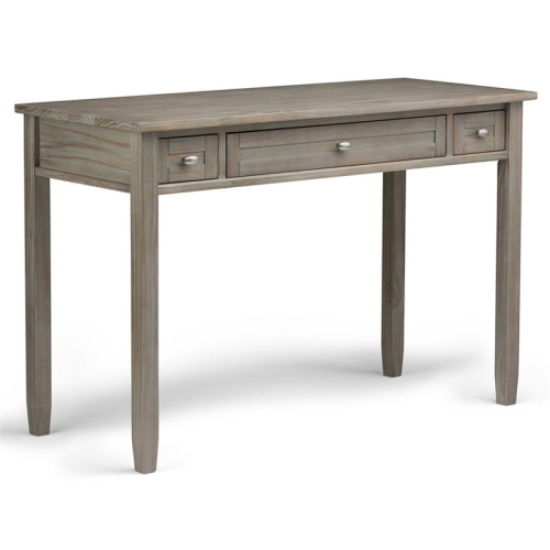 Atlin Designs Solid Wood 2-Drawers Warm Shaker Computer Desk in Distressed Gray