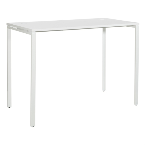 OSP HOME FURNISHINGS  60" Writing Desk With Laminate Top And Finish Metal Legs In White