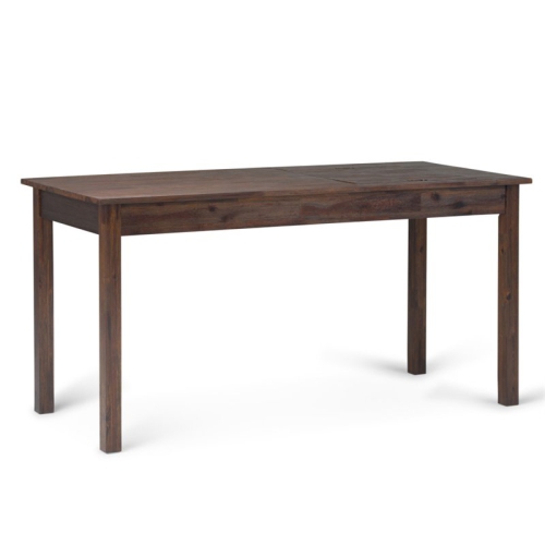 SCRANTON & CO  Solid Wood Computer Desk In Distressed Charcoal Brown