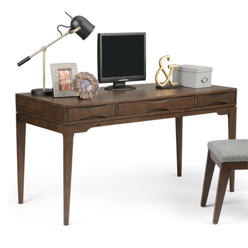 Maklaine Computer Desk in Walnut Brown