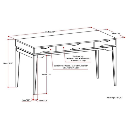 Maklaine Computer Desk in Walnut Brown