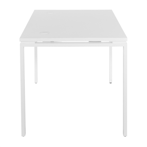 48" Writing Desk with White Laminate Top and White Finish Metal Legs