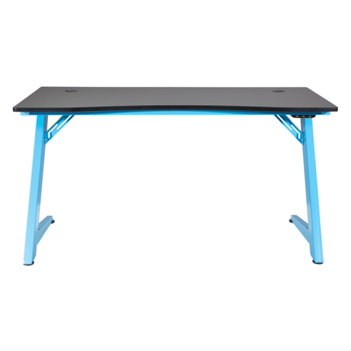 Beta Battlestation Game Desk with Black Carbon Top and Matte Blue Metal Legs