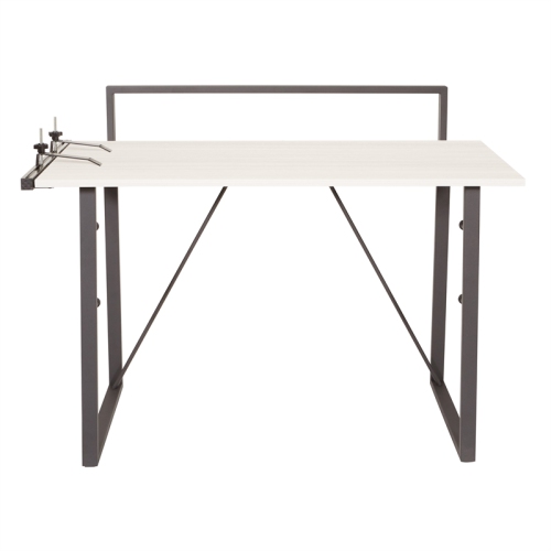 Tinker Desk in Light Gray Finish with Metal Legs by OSP Home Furnishings