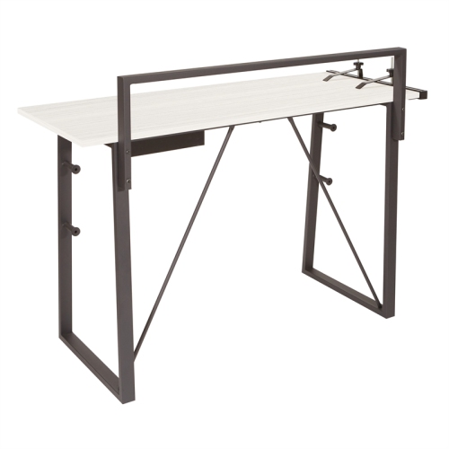 Tinker Desk in Light Gray Finish with Metal Legs by OSP Home Furnishings