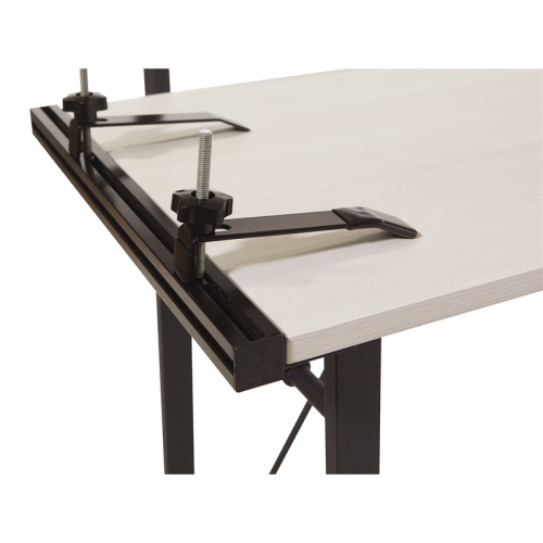 Tinker Desk in Light Gray Finish with Metal Legs by OSP Home Furnishings