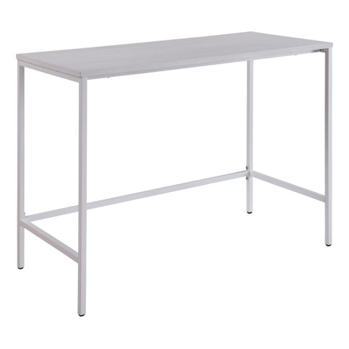 OSP HOME FURNISHINGS  Contempo 42" Desk In Campanula Finish With Metal Steel Legs In White