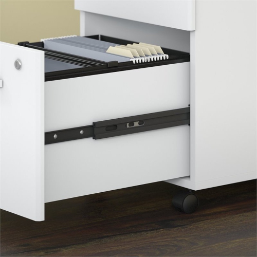 Scranton & Co 72" L Shaped Desk with File Cabinet in White