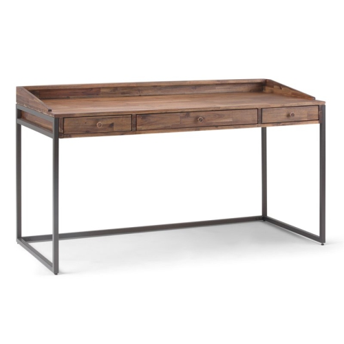 SCRANTON & CO  Solid Wood Computer Desk In Rustic Natural Aged Brown