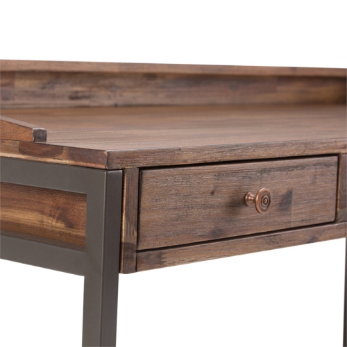 Scranton & Co Solid Wood Computer Desk in Rustic Natural Aged Brown