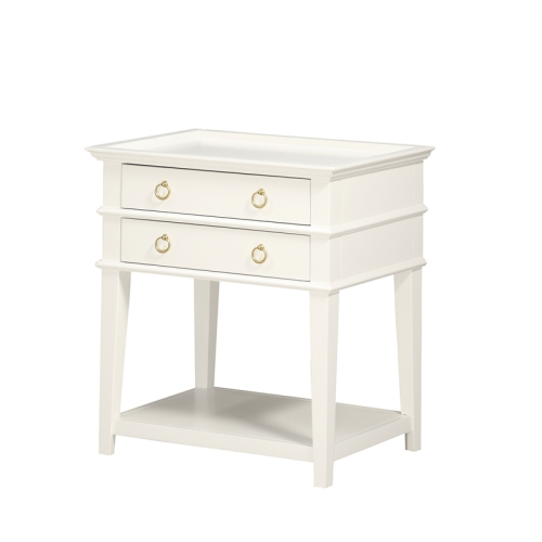 2 drawer open shelf side table