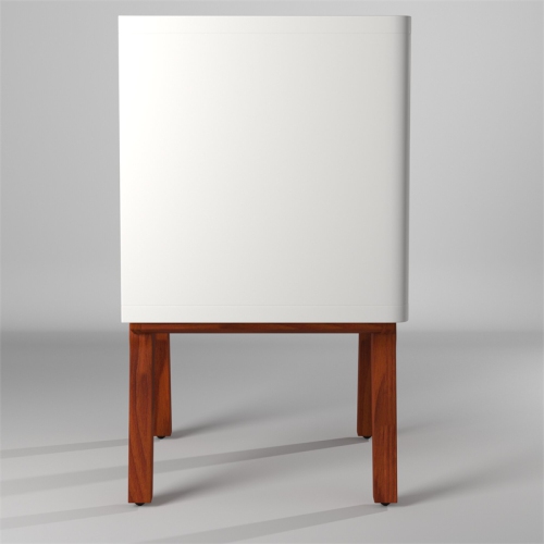 Alpine Furniture Dakota Two Drawer Wood Nightstand in White