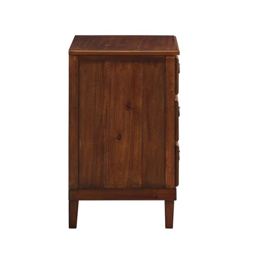 Cambridge Brown Wood 3-Drawer Nightstand