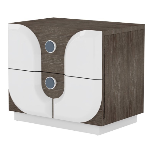 MILAN  Edinburgh 23.8" 2-Drawer Modern Wood Nightstand In White