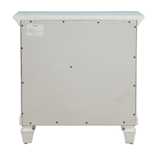 Alpine Furniture Winchester 3 Drawer Wood Nightstand in White