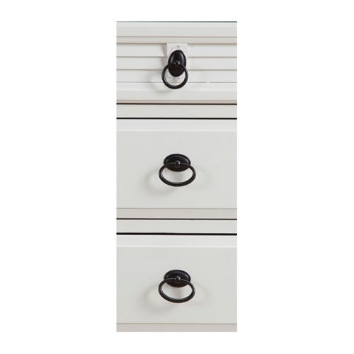 Alpine Furniture Winchester 3 Drawer Wood Nightstand in White