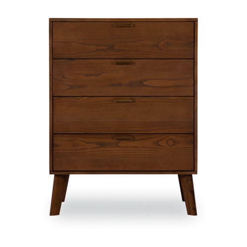 Riverbay Furniture Bristol 4-Drawers Wood Chest with Bronze Hardware - Brown