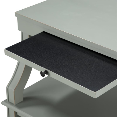 Newton Antique Gray Wood Storage Nightstand with a Drawer and Pull Out Tray