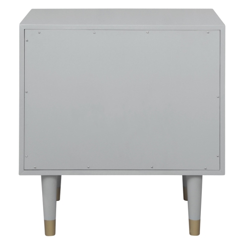 Riverbay Furniture Two Drawer Wood Geo Texture Nightstand in Gray