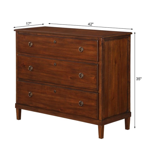 Cambridge Brown Wood 3-Drawer Dresser