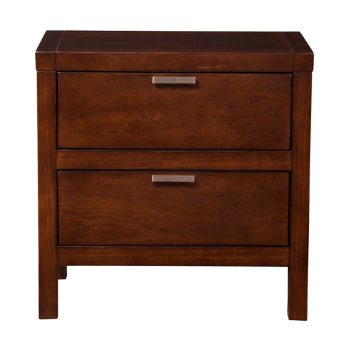 ALPINE FURNITURE  Carmel Wood 2 Drawer Nightstand In Cappuccino (Brown)