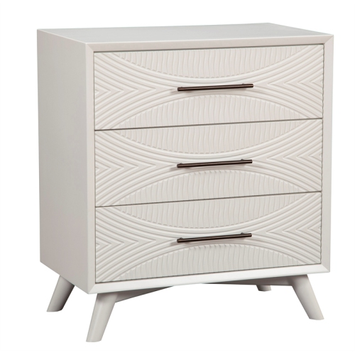 Alpine Furniture Tranquility 3 Drawer Small Wood Chest in White