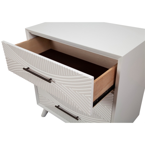 Alpine Furniture Tranquility 3 Drawer Small Wood Chest in White