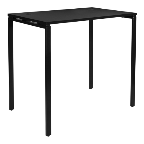 OSP HOME FURNISHINGS  42" High Writing Desk With Laminate Top And Finish Metal Legs In Black