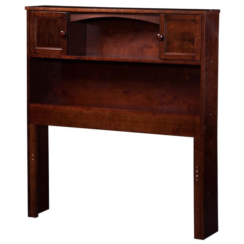 LEO & LACEY  Twin Bookcase Headboard In Walnut