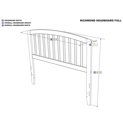 Leo & Lacey Full Spindle Headboard in Walnut