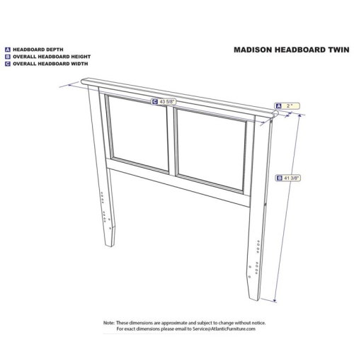Leo & Lacey Twin Panel Headboard in Espresso