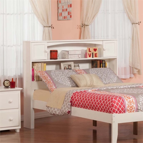Leo & Lacey Full Bookcase Headboard in White
