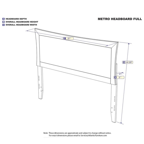 Leo & Lacey Full Panel Headboard in Walnut
