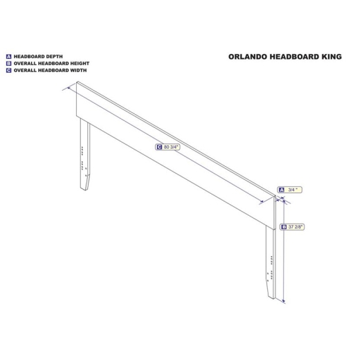 Leo & Lacey King Panel Headboard in Walnut