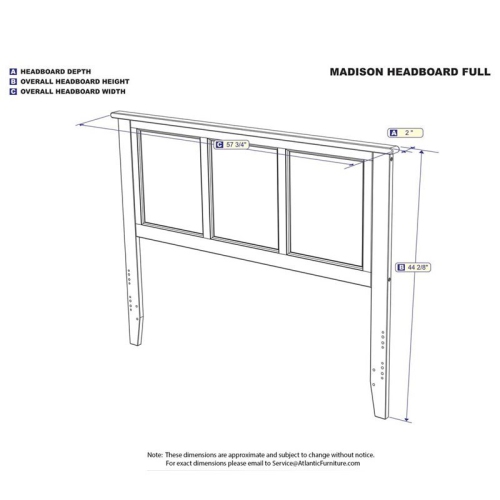Leo & Lacey Full Panel Headboard in Espresso
